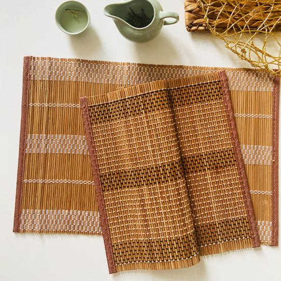 Бамбуковый плетеный коврик под приборы в форме спирали, утолщенный, термостойкий, маслостойкий, нескользящий, для вечеринок, свадеб, банкетов, украшения стола, обеденного кухонного коврика