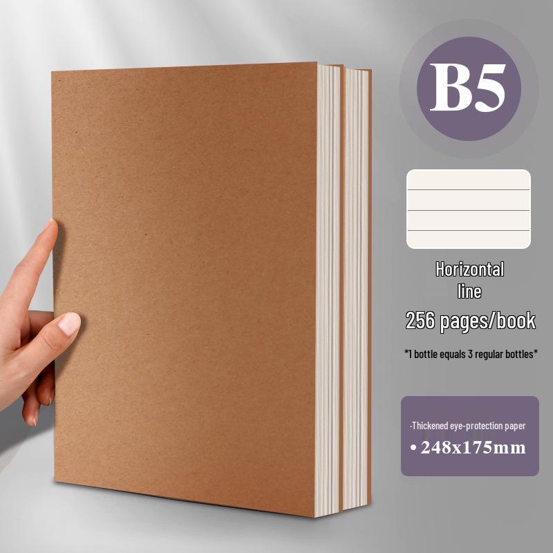 Minimalist A5 Blank and B5 Lined Notebook with A4 Grid, Xiaohongshu Inspired Style, Super Thick for Students