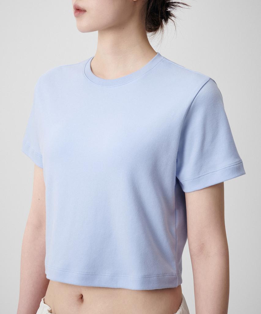 MUSINSA STANDARD WOMAN Женская укороченная футболка с круглым вырезом [Serenity Blue]