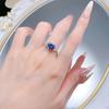 Xiancan Jewelry Кольцо из серебра S925 в форме сердца с тремя сине-серыми бриллиантами