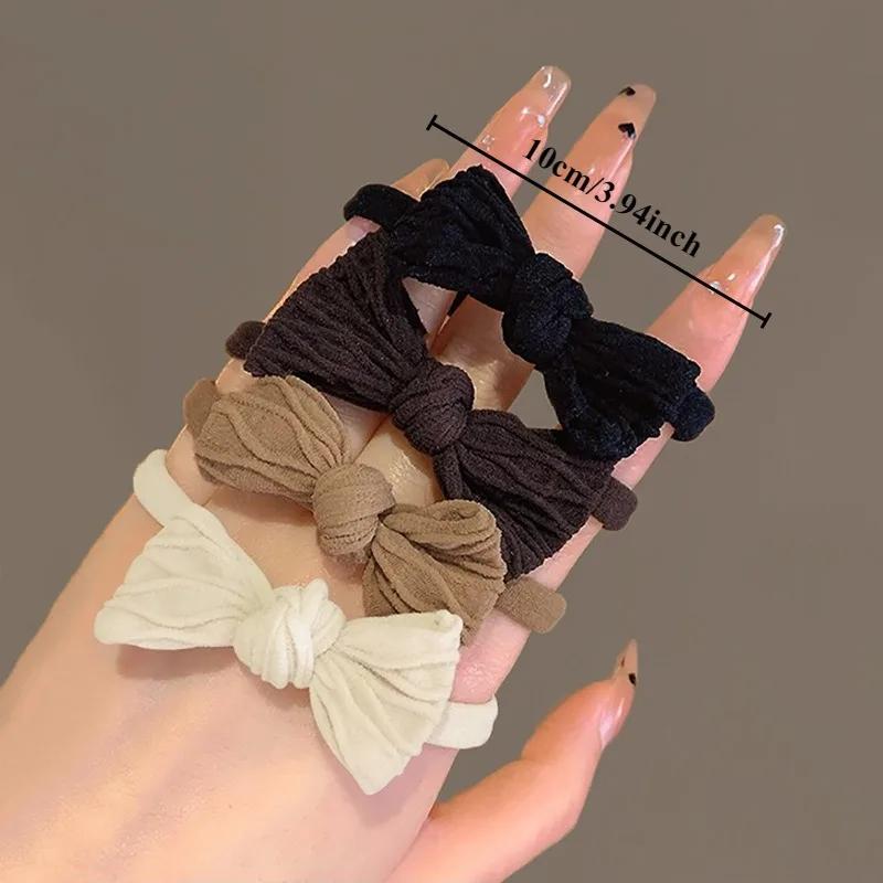 4PCS Korean New Rubber Band High Elastic Polyester Rope Tie Hair Tie Women's Hair Band High Ponytail Hair Accessories