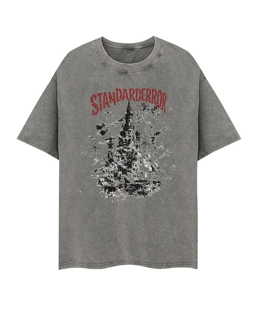 STANDARDERROR 87-Stan322 Замок Дистопии Трещина Пигмент Футболка с коротким рукавом (3 цвета)