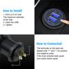 12V-24V Car Cigarette Lighter Socket Dual QC3.0 Charge USB Blue Light Waterproof