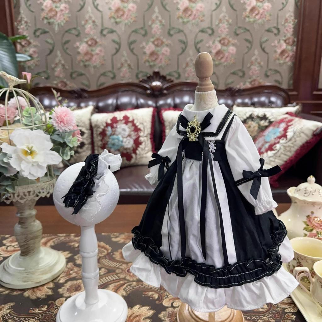 ХАМРЕТИППЗ BJD Кукла на шарнирах Кукла-платье Костюм для куклы Одежда горничной для куклы Кукла на шарнирах Наряжать Принцесса Горничная Черно-белый цвет Черная юбка горничной