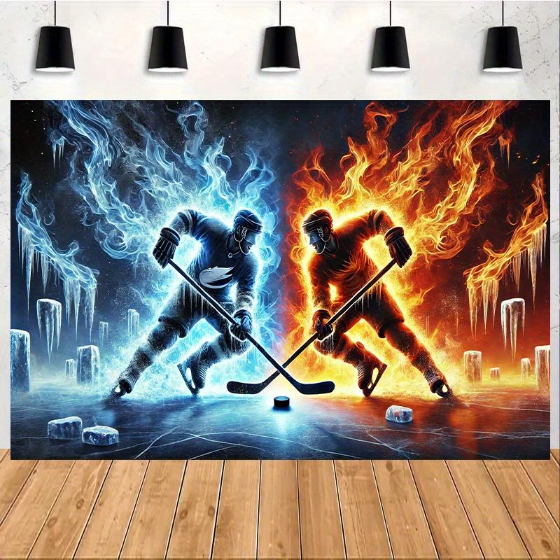 2D plane 1-piece background cloth for ice hockey match suitable for birthdays anniversaries and family events