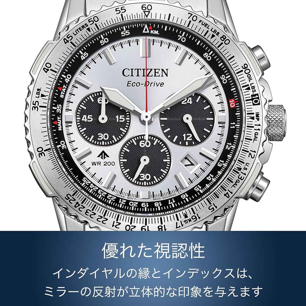 Citizen Promaster CA4660-61A Eco-Drive Солнечные часы 20 Бар Водонепроницаемые Хронограф Серебристый Белый Циферблат