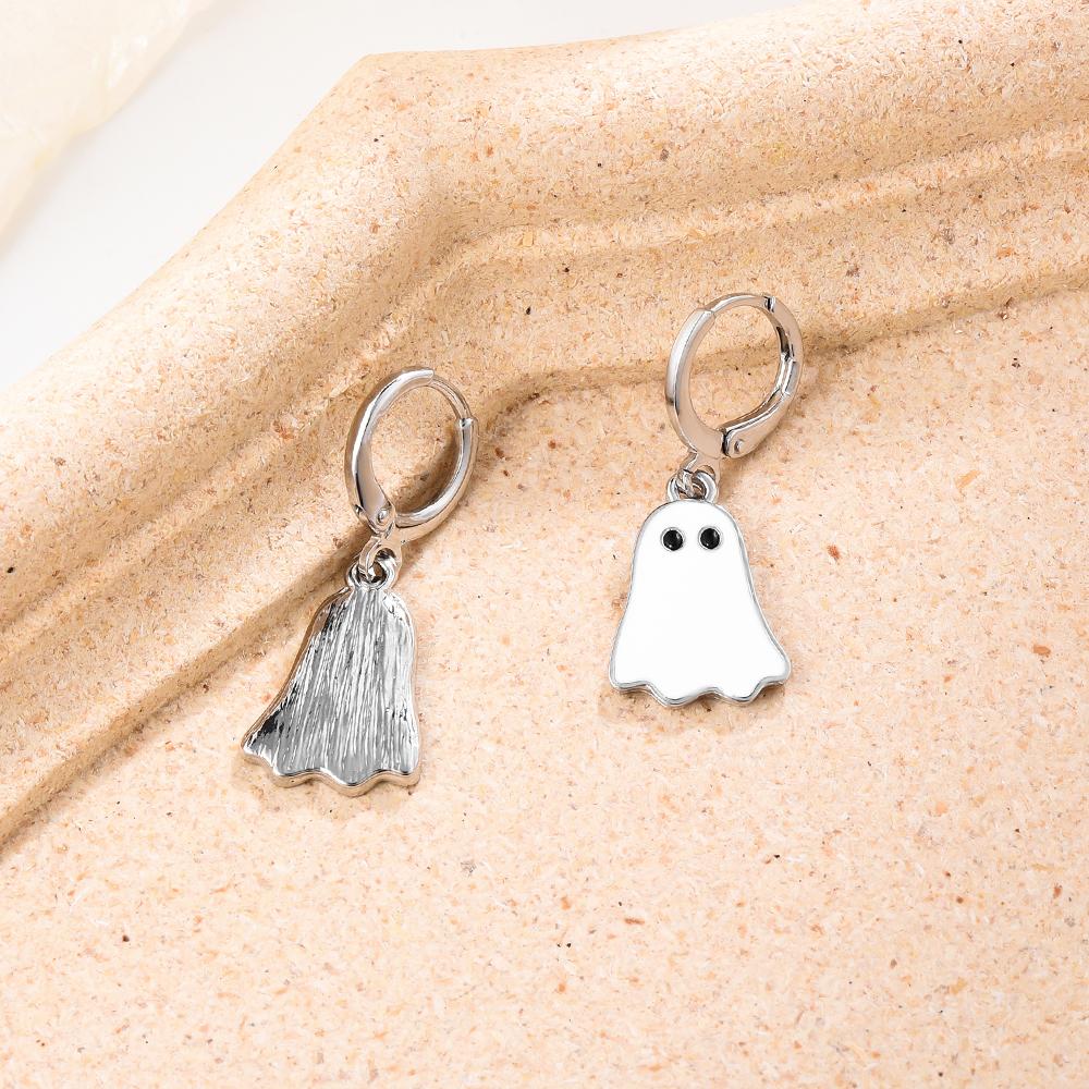 Lovely Ghost Hoop Earrings Halloween Jewelry for Women Girls Gift Drop Earrings Accessories
