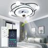 Simple Led Chandeliers With Electric Fan Modern Living Room Bedroom Ceiling Fan Lights Home Remote Control Lighting Fixtures