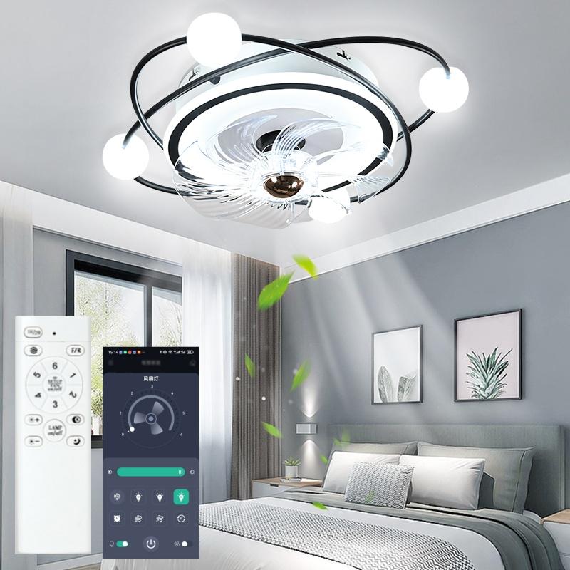 Simple Led Chandeliers With Electric Fan Modern Living Room Bedroom Ceiling Fan Lights Home Remote Control Lighting Fixtures