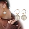 Модные серьги-гвоздики с большим жемчужным шаром, очаровательный дизайн, жемчужные серьги-гвоздики, жемчужное кольцо для ушей, свадебное кольцо