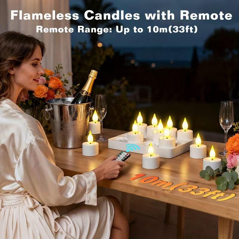 12PCS/set LED Candle Lights Magnetic Charging Candle Light Strip with Remote Control Perfect for Halloween, Christmas, and Weddings