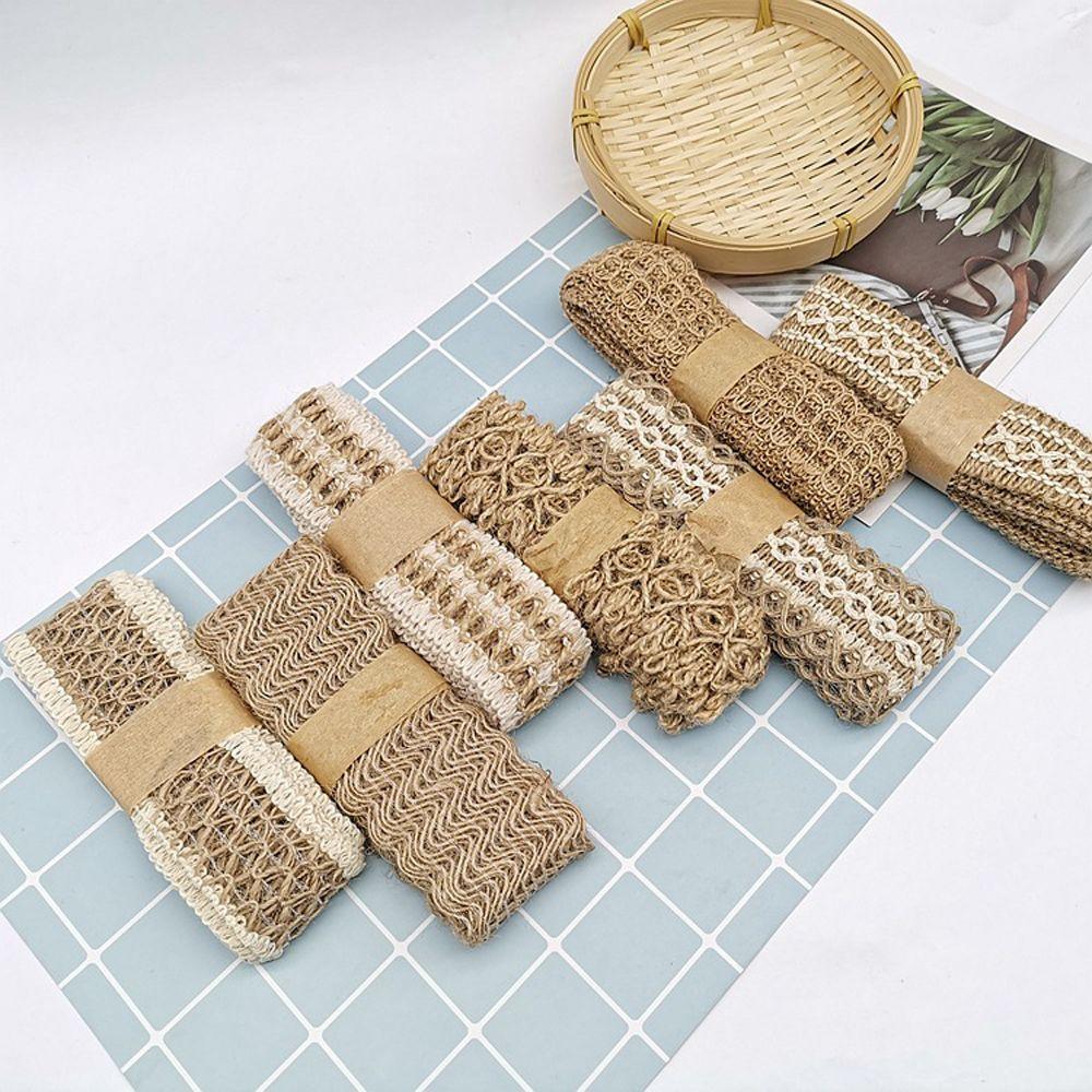Scrapbook Lace Crafts Gift Box Decor Woven Burlap Roll Hemp Rope Wedding Party Supplies Jute Ribbon