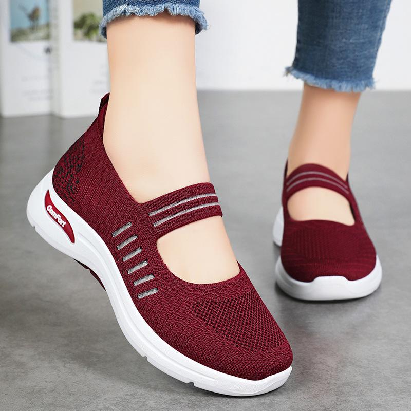Мода 2024 года, новые сетчатые туфли Мэри Джейн на платформе, белые полосатые кроссовки, женские лоферы, кроссовки, летние дышащие трикотажные балетки