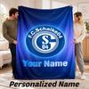 Schalke 04 FC Personalized Flannel Blanket Custom Name Text Soft Throw Blanket Home Decor