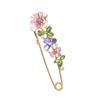 Elegant Flower Brooch with Oil-Drop Diamonds for Women - Versatile Pin for Clothing and Accessories