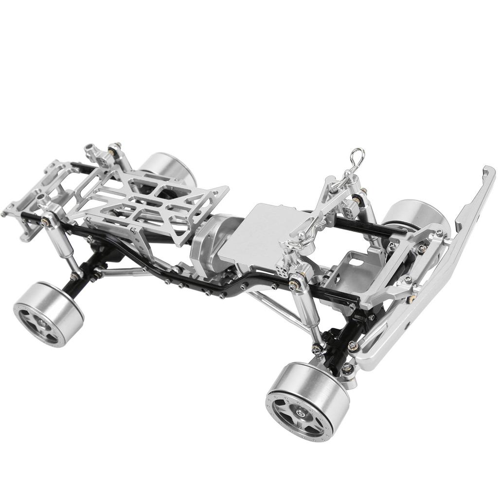 RC Car Chassis Frame Kit Aluminium Alloy Frame with Wheel Hubs for SCX24 C10 1/24 RC Car