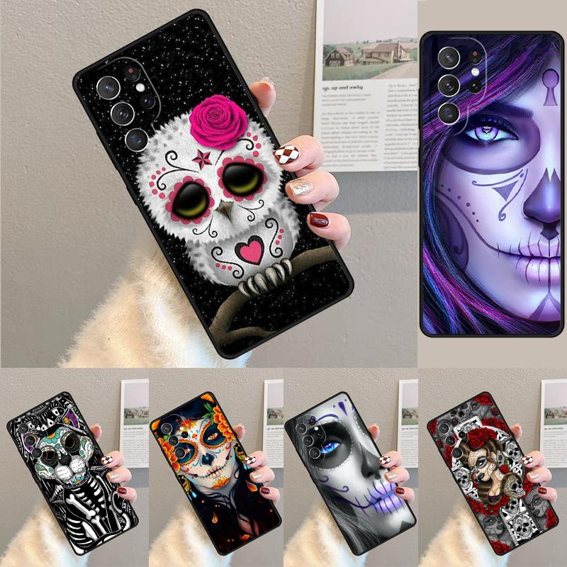 Cute Day Of The Dead Skull Owl Phone Case for Samsung Galaxy note 10 pro S26 Ultra S23 S24 FE S25 S21 S22 PLUS shockproof Cove