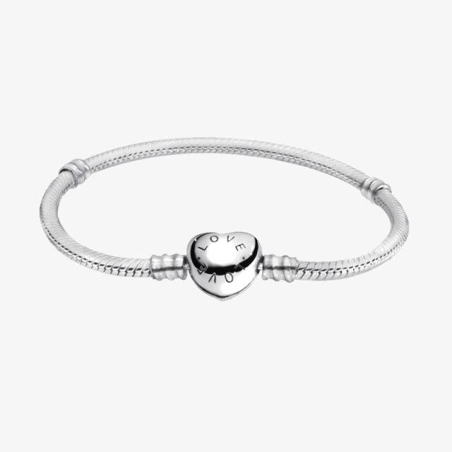 Classic Brilliant Heart and Snake Bracelet Women Bracelet DIY Jewelry Holiday Gift Jewelry