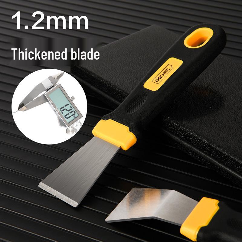 Deli Tools 1.5" Oil Stain Scraper Bent Head Stainless Steel Putty & Grout Knife DL366001