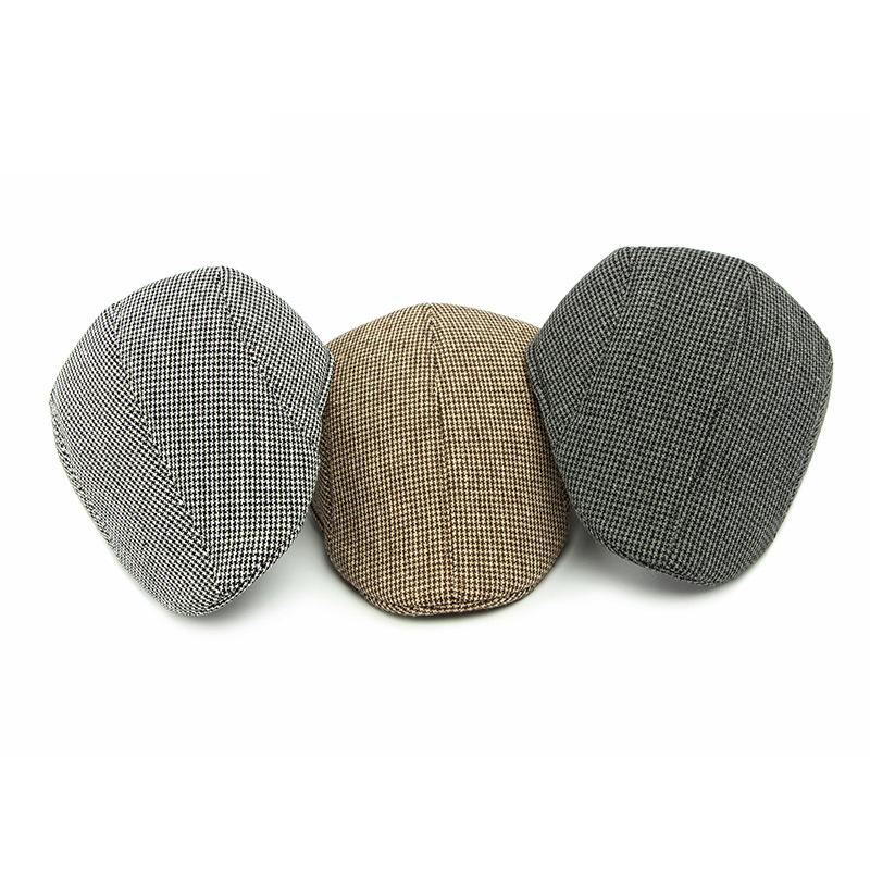 Осенне-зимняя мужская шляпа для людей среднего и пожилого возраста, ретро-шляпа в британском стиле, маленькая хлопковая шляпа с узором «гусиная лапка»