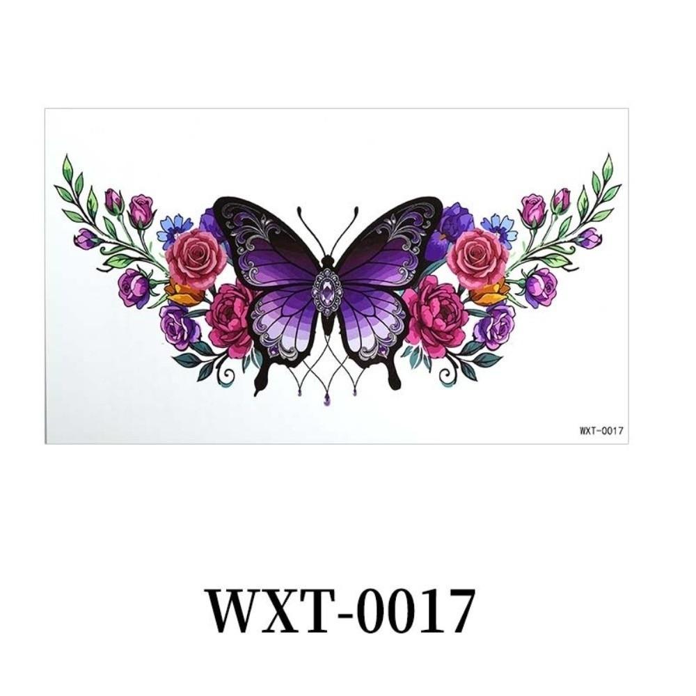 Crown Cross Wing Butterfly Flower Tattoo Stickers 3D Texture Instant Decals Chest Waist Clavicle