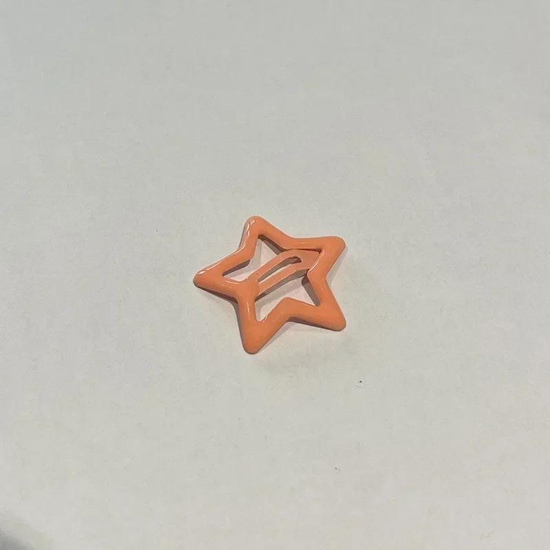 20 шт. красочные заколки для волос в форме звезды BB для девочек Y2K сладкие заколки-звезды для женщин простые металлические защелкивающиеся заколки для волос головные уборы ювелирные аксессуары