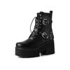 Night Knight Original Martin Boots Spice Girl Thick Bottom Round Head Super Cool Short Boots Buckle Decorative Lace-Up Martin Boots