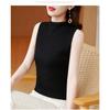 Летний вязаный свитер без рукавов с полуводолазкой, однотонный пуловер, внутренний и внешний топ, повседневный базовый жилет, женская облегающая однотонная одежда 2788