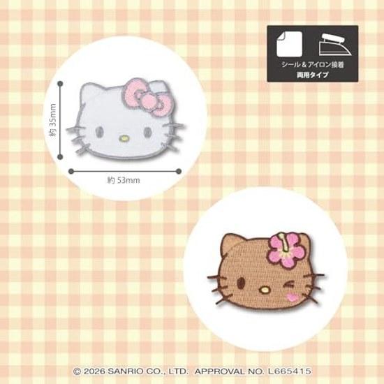 Киёхара Персонажи Sanrio Наклейка-патч для глажки Хелло Китти Солнечный ожог Ш53ммВ35мм RIO-3211