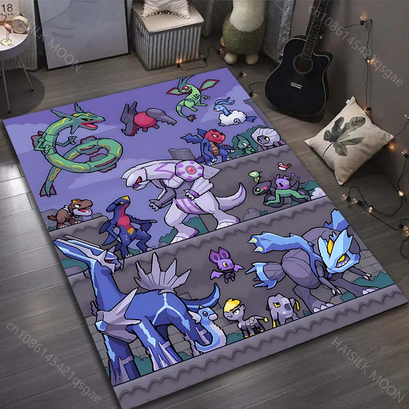 Multiple Sizes Pokemon Game Print Carpet for Living Room Bedroom Kid's Room Home Decor Non-slip Mat Area Rug Luxury Gift