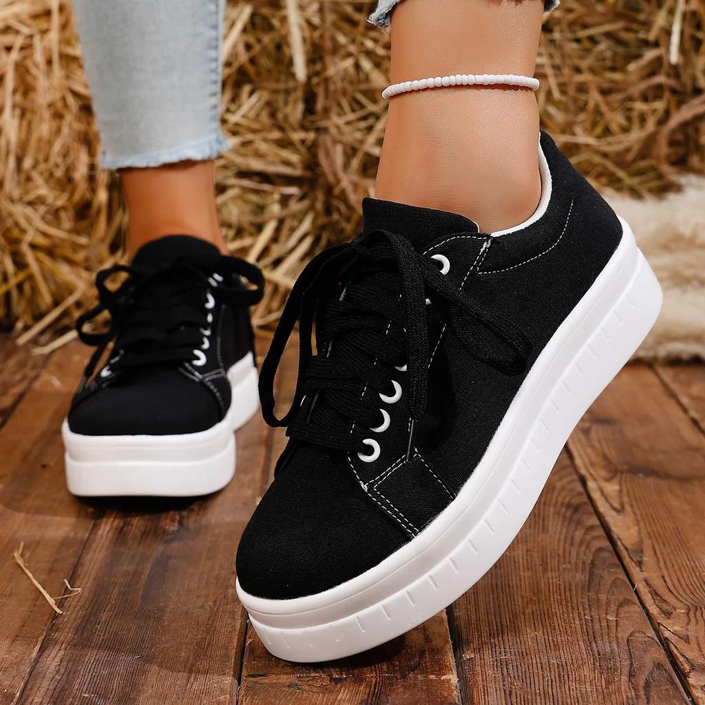 Fashion 2025 Casual Sneakers Flats Vulcanized Shoes Platform WomanSport Shoe Black Designer Comfortable Low Price Plus Size On Offer