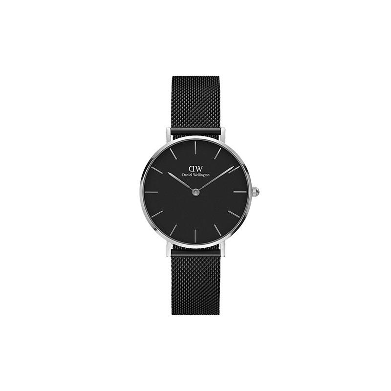 DANIEL WELLINGTON Часы Кварцевый механизм Стальной ремешок 32 мм Черный циферблат Унисекс модель Водонепроницаемость 30 метров DW00600202