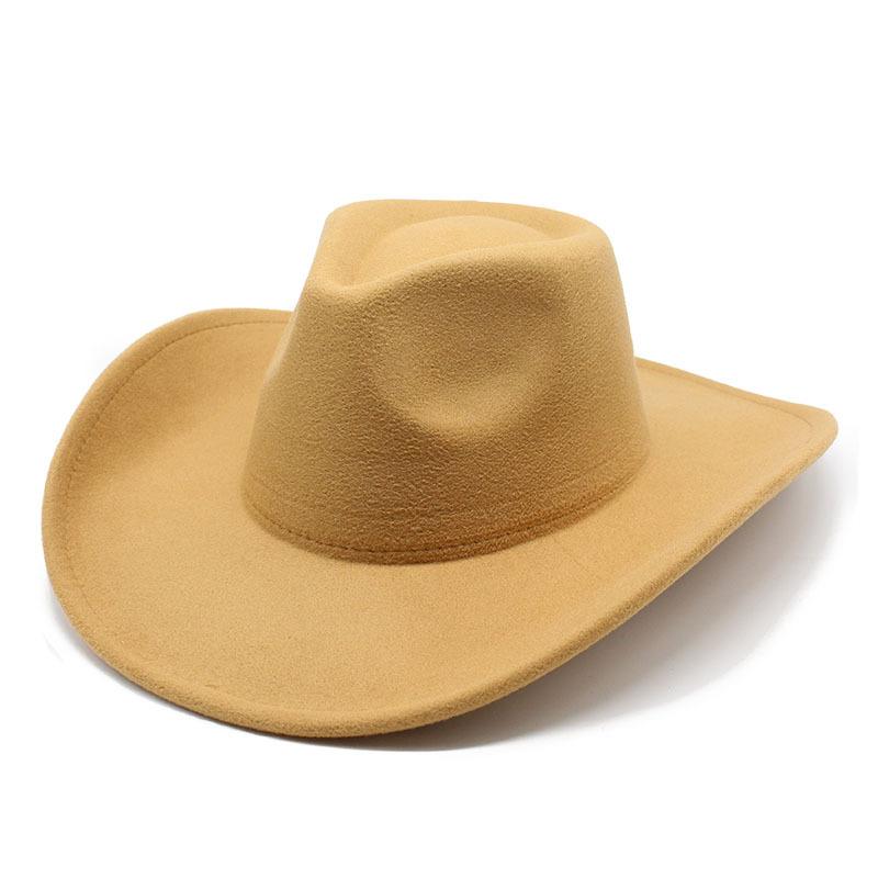 Curled Woolen Big-Brimmed Jazz Top Hat Women'S Fashion Casual Big-Edged Felt Hat Men'S Jazz Hat