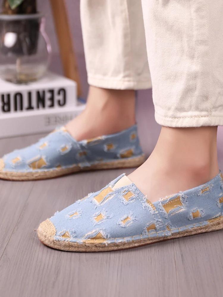 Мужские рваные туфли-лоферы, повседневные туфли без застежек, удобная обувь для ходьбы 2024