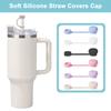 Straw Covers Cap Reusable Silicone Straw Toppers Compatible with Cup Spill Leak Stopper Splash Dust Proof Straws Cover