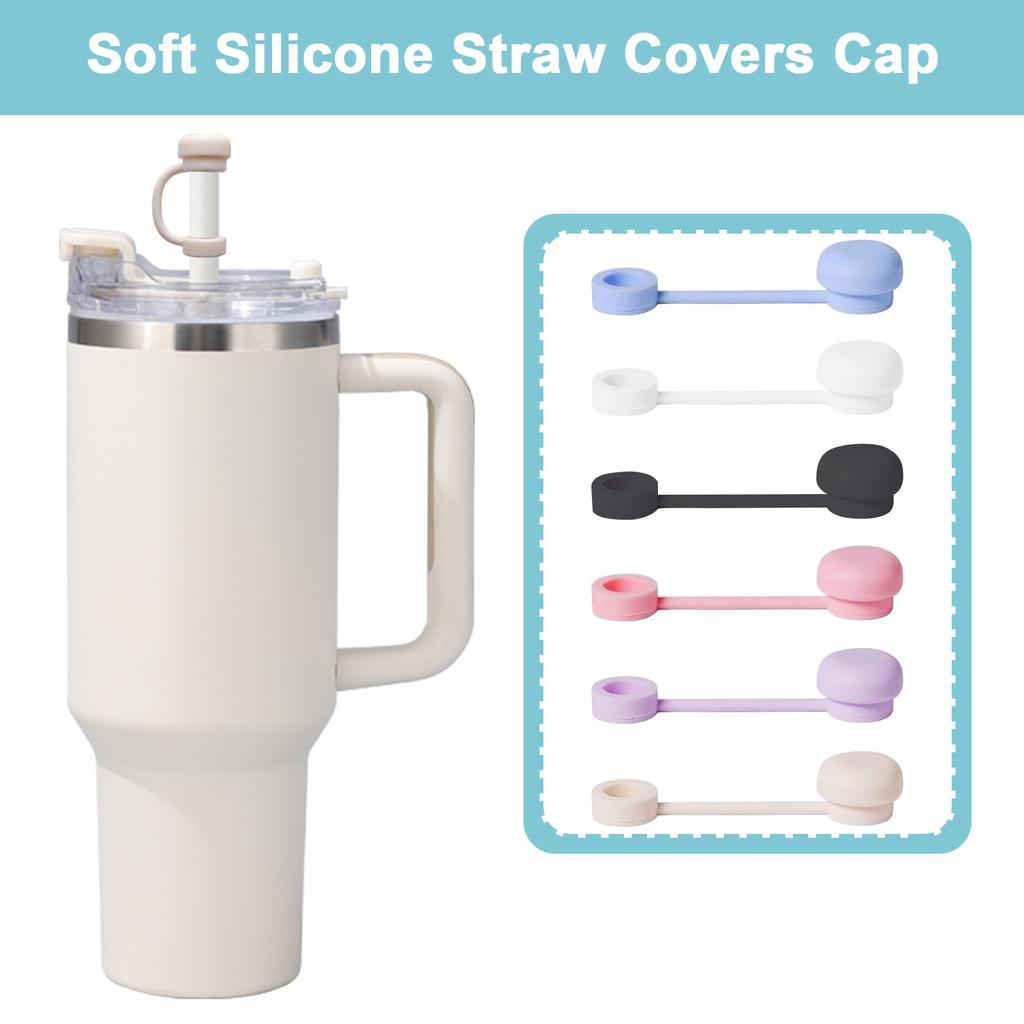 Straw Covers Cap Reusable Silicone Straw Toppers Compatible with Cup Spill Leak Stopper Splash Dust Proof Straws Cover