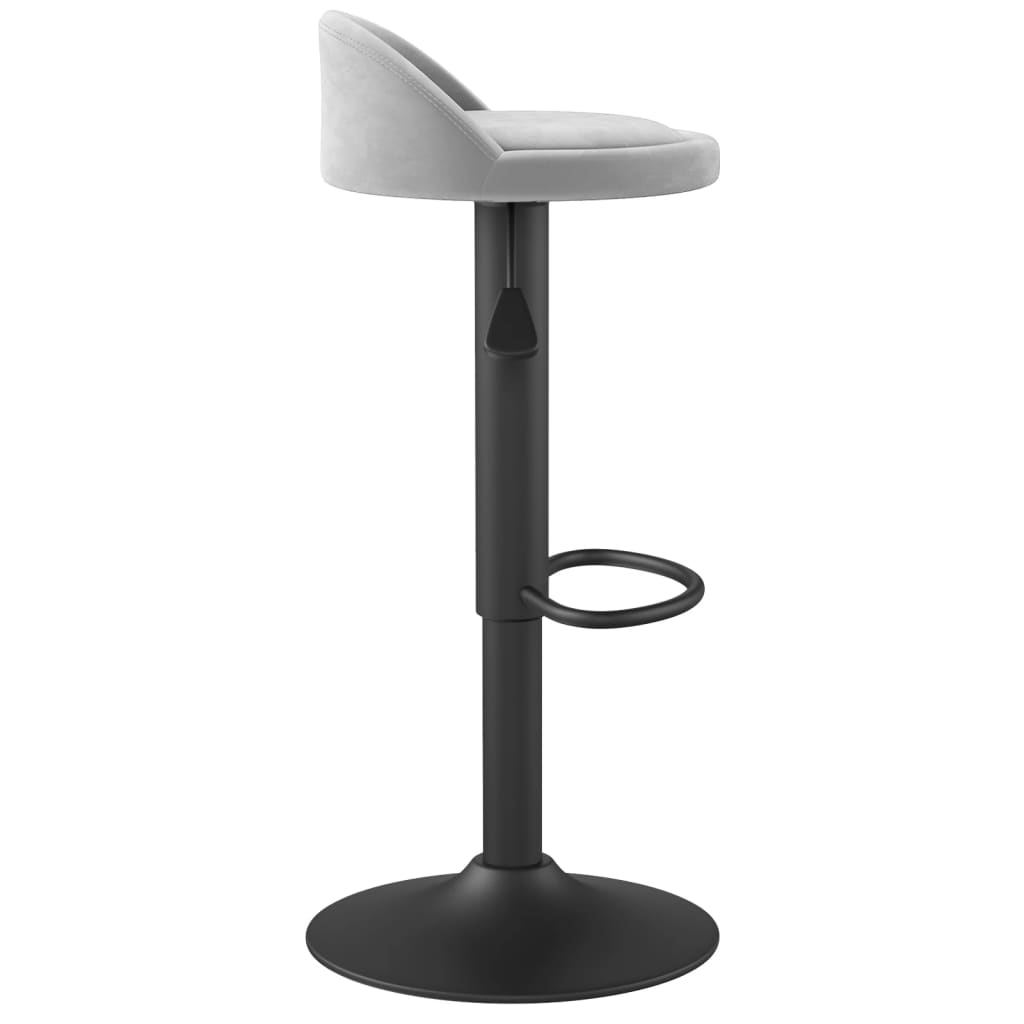 Bar Stool Light Grey Velvet