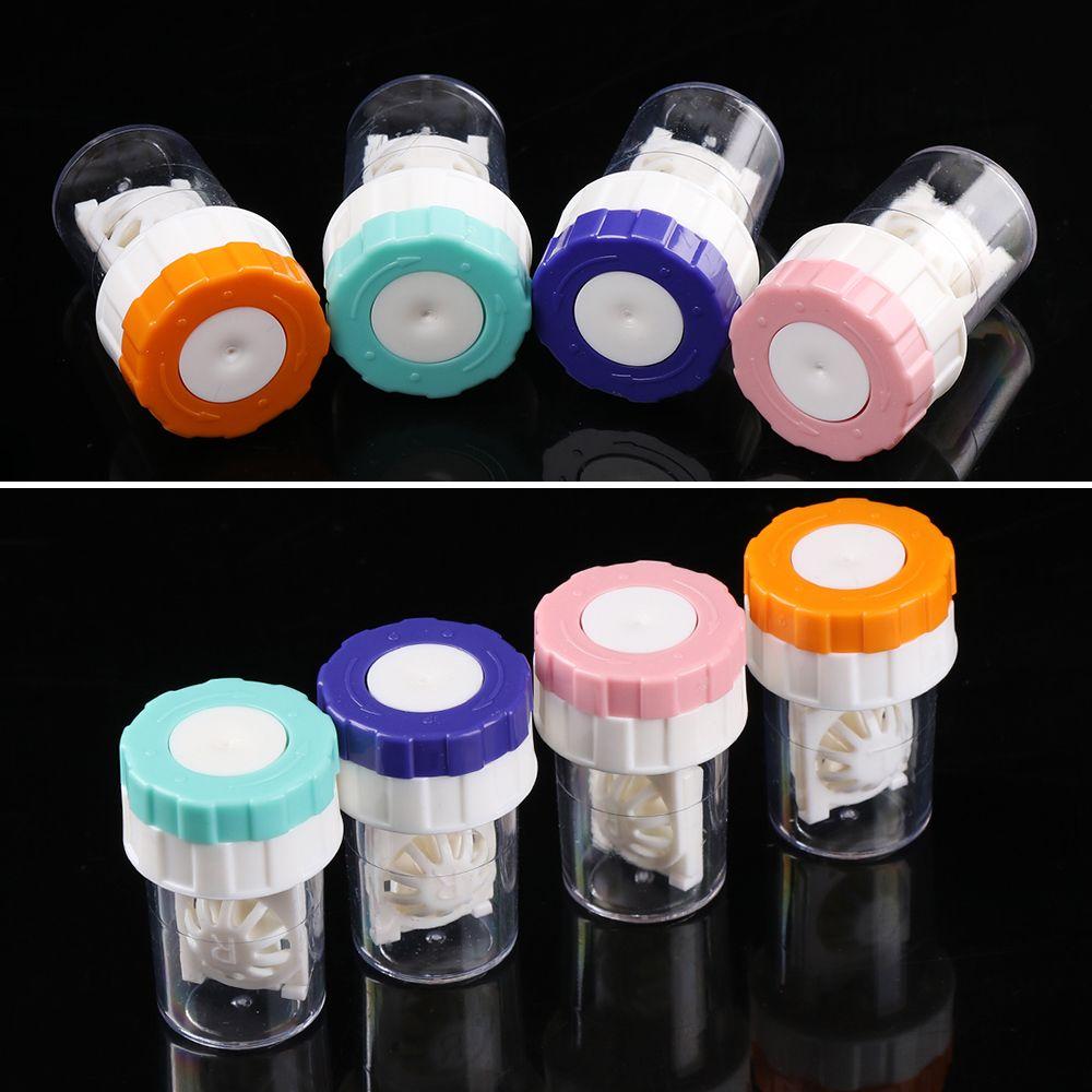 New Portable Plastic Soaking Box Travel Glasses Holder Contact Lens Case Candy Color