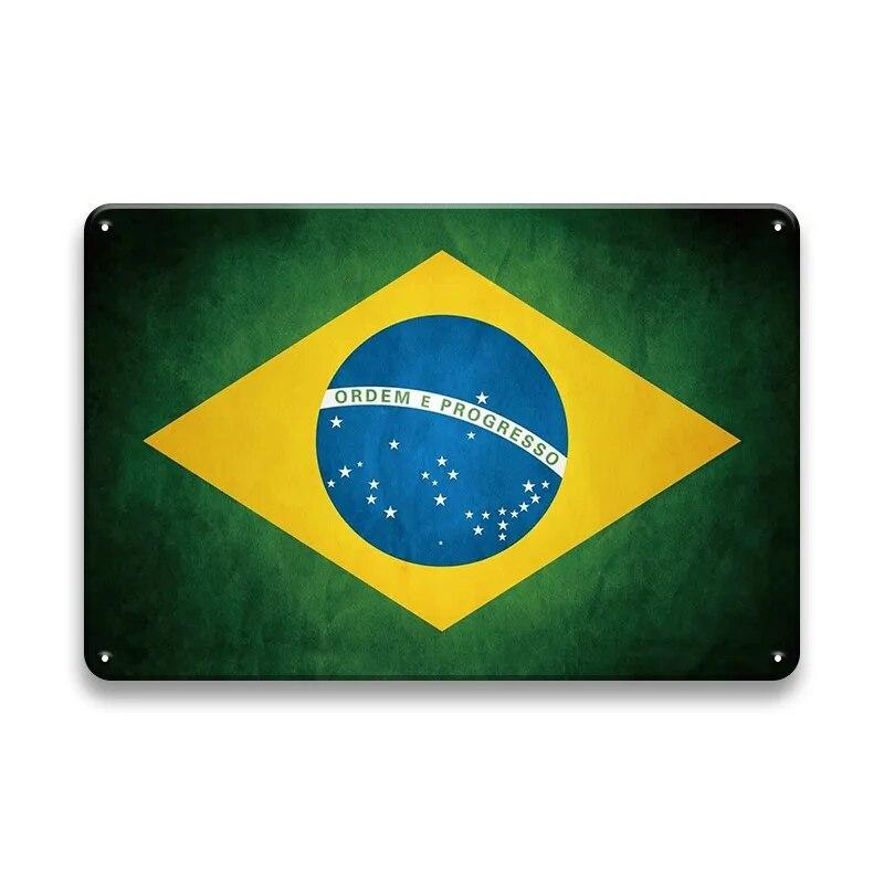 Metal Sign National Flag France Turkey Canada America Wall Decor Tin Sign Country Flag Home Decor Crafts Plaques Metal Poster