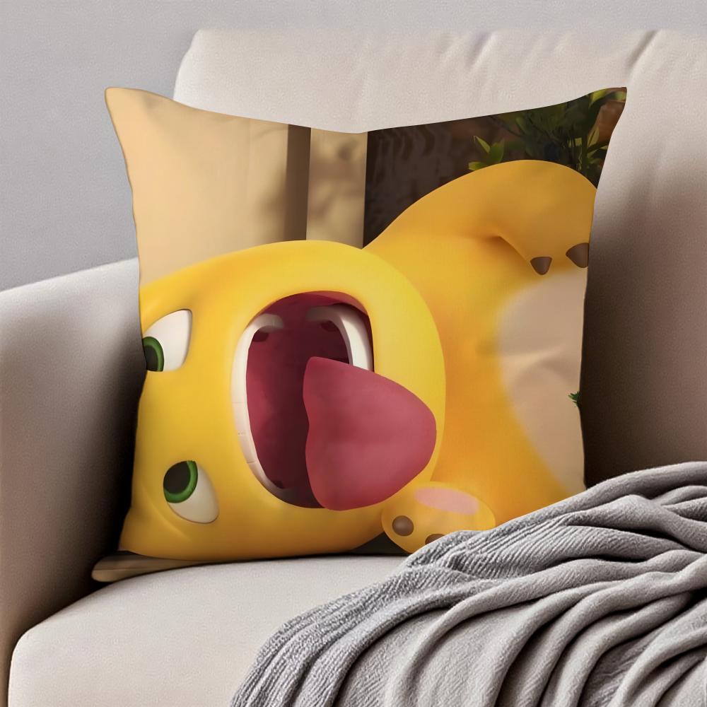 FUN CUTE NNAILONG Cushion Cover Pillowcase Antidustmite Invisible Zipper Short Plush Sofa Cushion