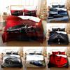 Постельный комплект с принтом спортивного автомобиля из фланелевого материала для комфортного сна подростка
