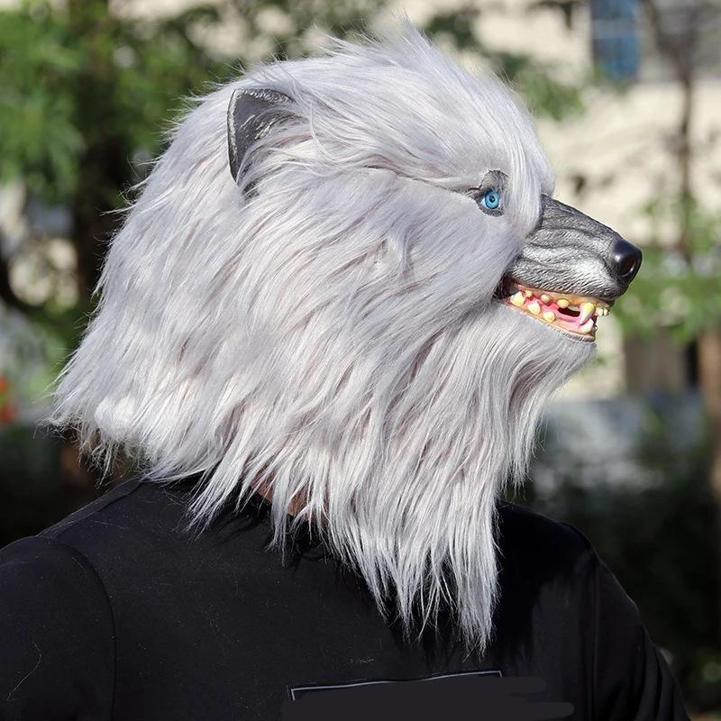 Cute plush animal Husky head mask latex Husky mask for Halloween cosplay Funny party props