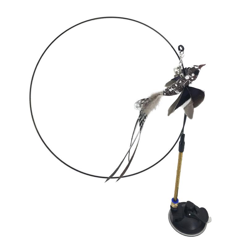 Интерактивная игрушка для кошек Handfree Cat Stick Играющий котенок Играющий тизер Палочка Игрушка на присоске Птица/перо Кошачья палочка Товары для домашних животных