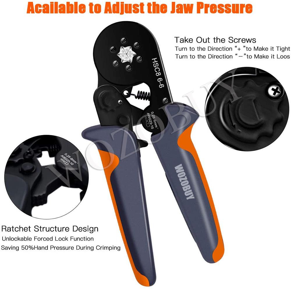 Multifunctional Wire Stripper Crimping Tool Kit - HSC8 6-6/6- 4A Pliers ,Self-Adjusting 8 Inch Cutter Crimper,For Tube Terminal
