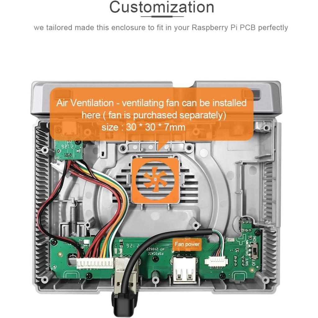 PiStation Case Pi 4 Case with Pi 4 Screen 800x480 3.4 Inch LCD Display&Stereo Speaker,Fan Heatsinks HDMI Cable Micro SD Card 32GB and SD Card Reader
