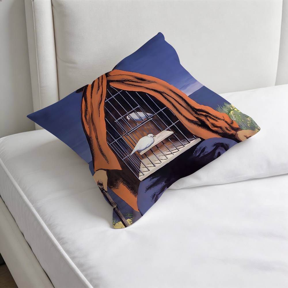 RRene Magritte Art Decorative Square Pillow Cover Soft Comfortable Pillow Case Sofa Bed Home Decoration