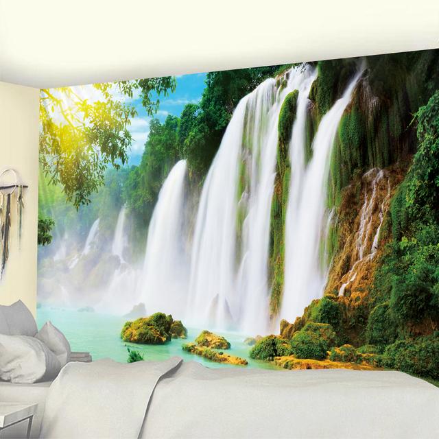 Красивый водопад лес домашний художественный гобелен хиппи богемное украшение большая простыня фон стена диван одеяло