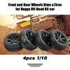 4pcs Front and Rear Tire with Wheel Rim for 1/10 HSP HPI Tamiya Carson Redcat ZD Racing Buggy