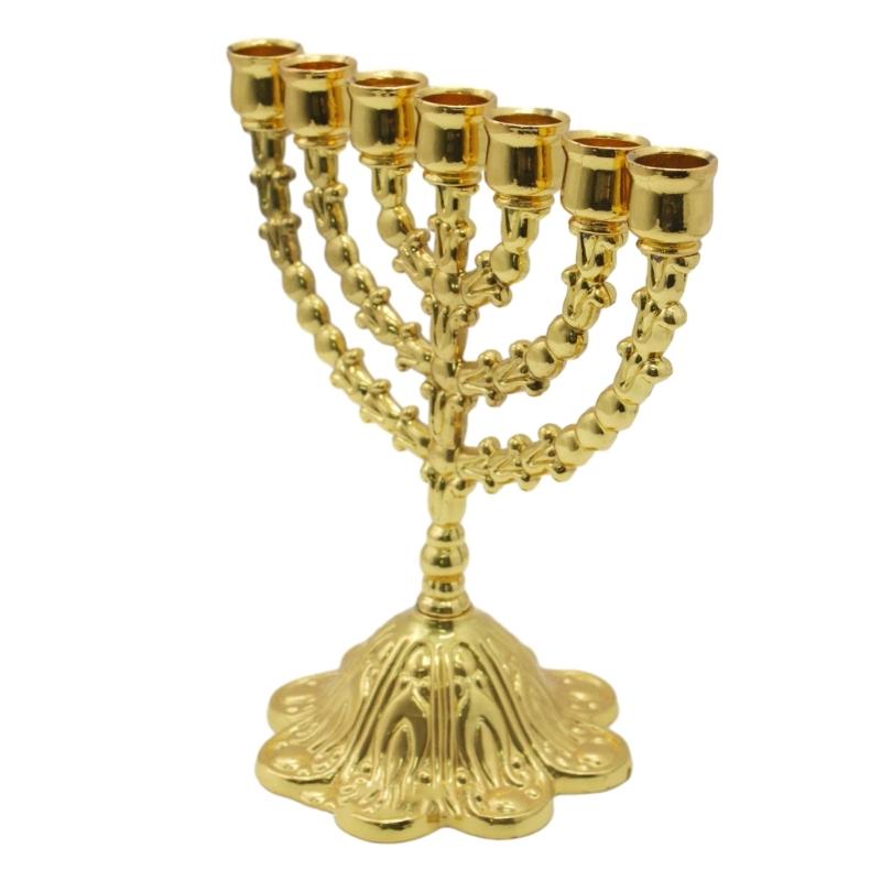 Винтажная менора с 7 ветвями, металлический держатель для цветов, центральный элемент декора стола X3UC