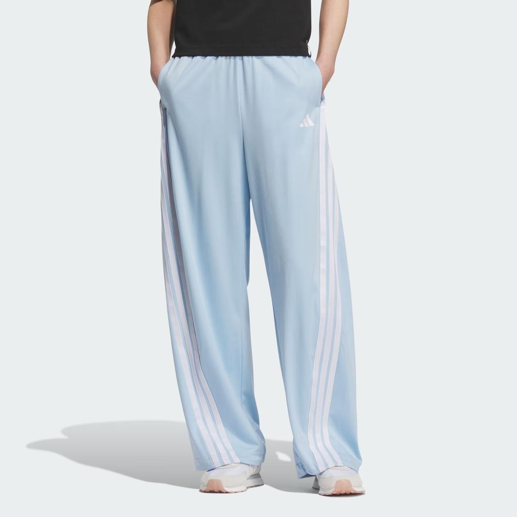 adidas SS25 Трикотажные джоггеры с банановым принтом Простые Свободные Полосатые Универсальные Повседневные брюки Женские Брюки Низ Синий KE5893